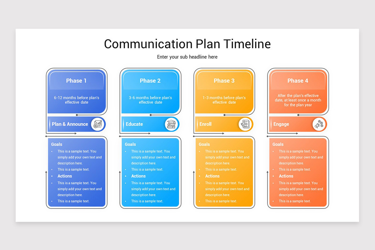 Communication Plan Timeline PowerPoint Template | Nulivo Market
