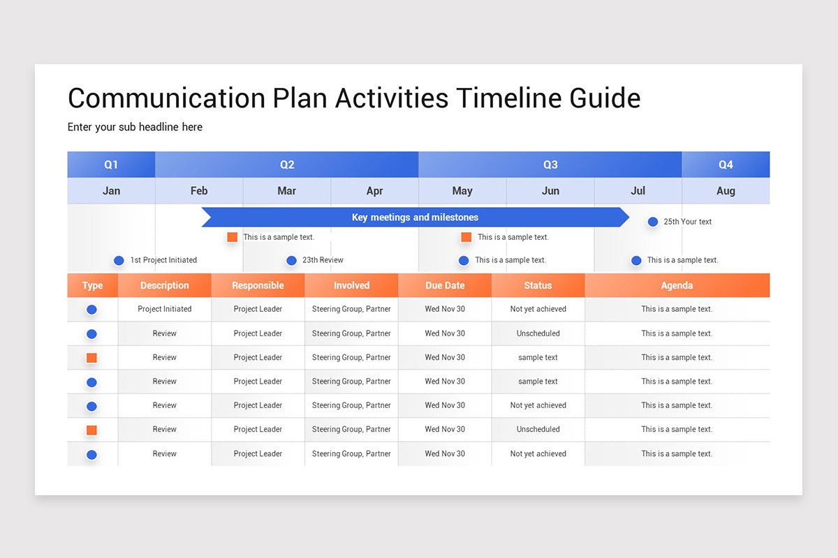 Communication Plan Timeline Keynote Template Nulivo Market
