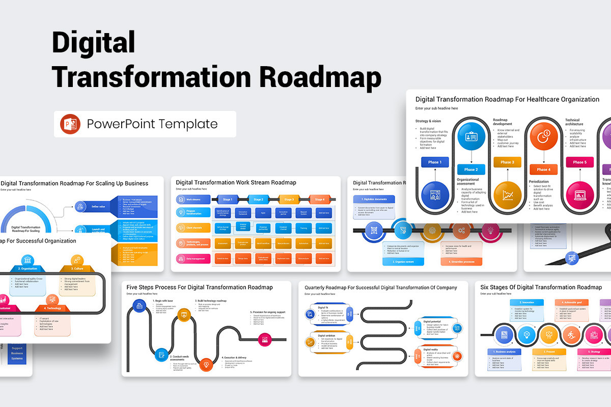 Digital Transformation Roadmap PowerPoint Template | Nulivo Market