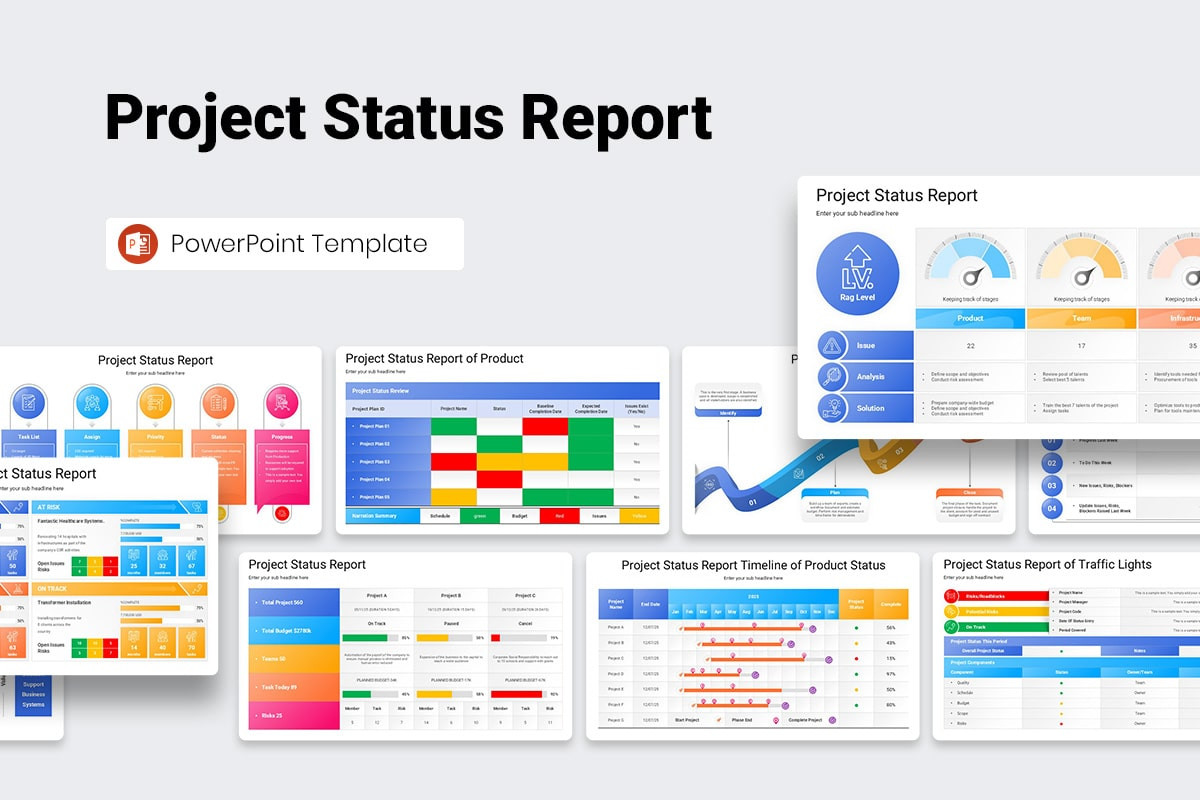 Project Status Report PowerPoint Template | Nulivo Market