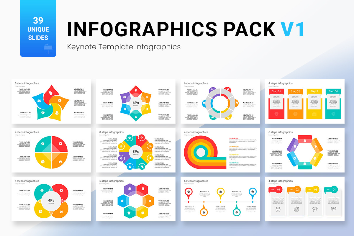 Infographics Pack V1 Keynote Template | Nulivo Market