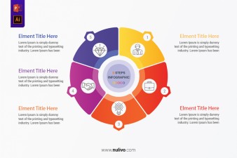 Circle Diagram Business Concept with 5 options