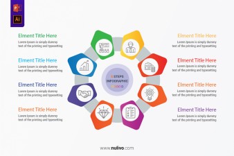 Polygonal Circle Chart Templates with 8 Parts