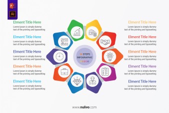 Vector Circle Arrows infographic with 10 Options