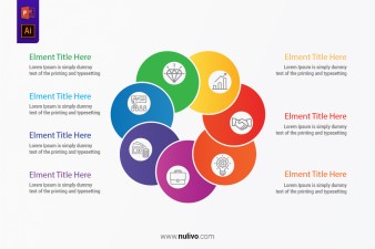 Vector circle infographic with 7 options, parts, segments