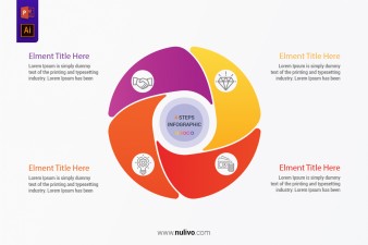 Circular Infographics With Four Colors for PowerPoint