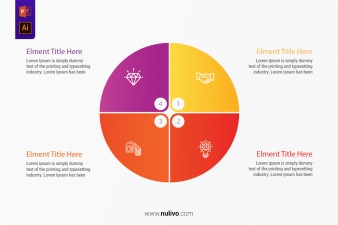 Vector pie chart circle infographic template with 4 options