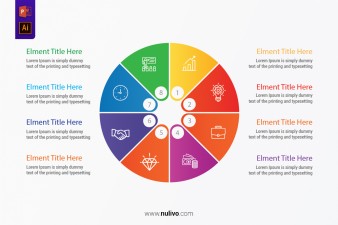 Circular Diagram 8 Steps Cycle Chart Graph Stock Vector