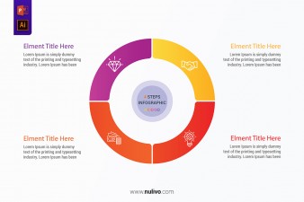 4 Step Circular Colorful Diagram PowerPoint Template
