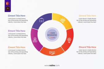 5 Steps Thin Circle Infographics Template for PowerPoint