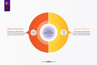 Flat 2 Circular Callout PowerPoint Diagram