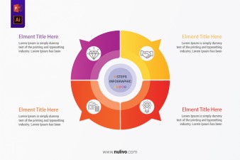 Four Quadrants Infographic with Arrows for PowerPoint