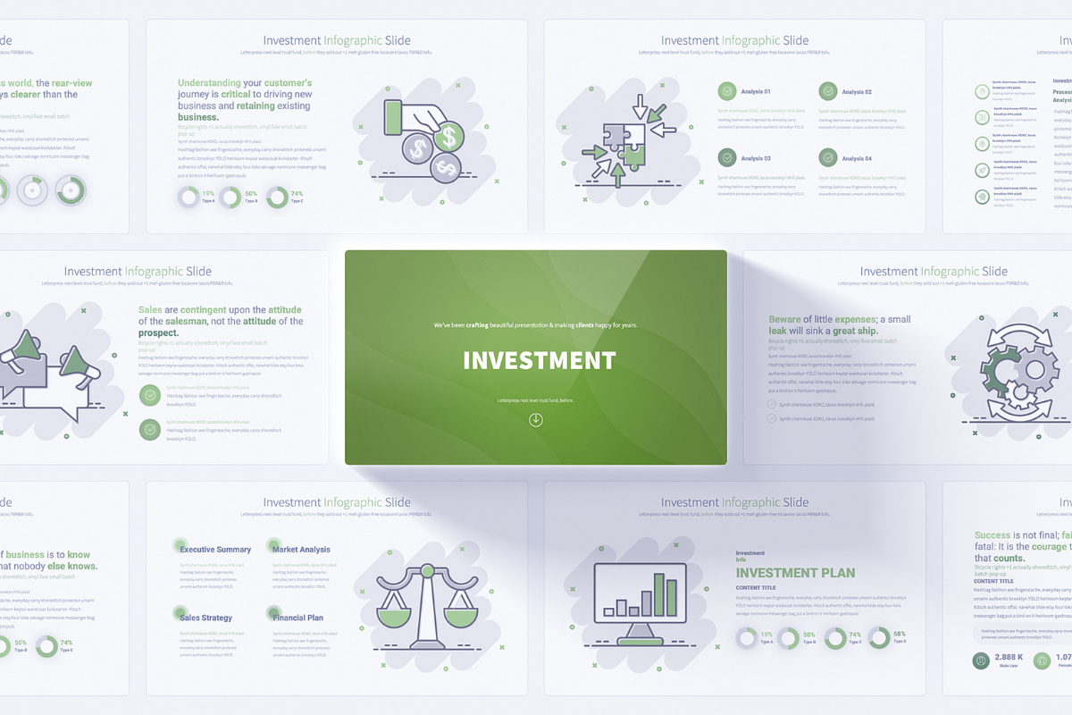 Investment Strategy PowerPoint Infographics - Essential Slides for ...