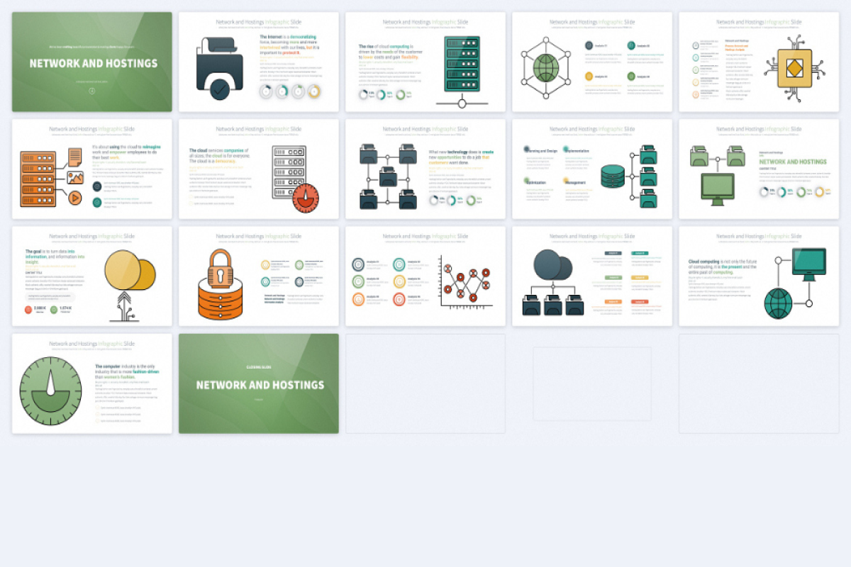 Network and Hosting Keynote Infographics Slides