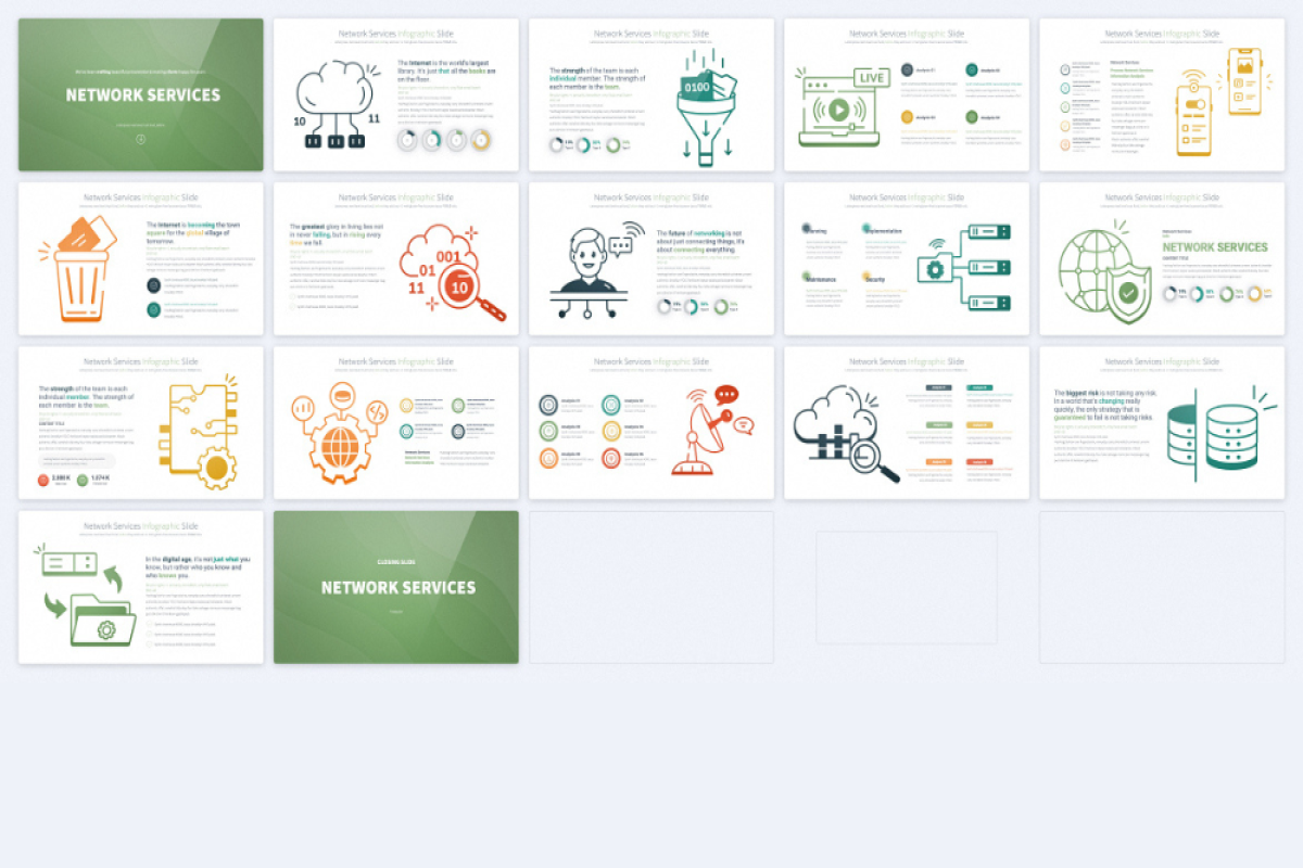 Network Services PowerPoint Infographics Slides | Nulivo Market