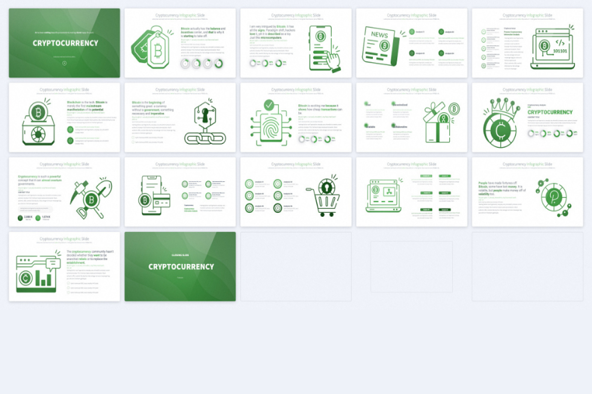 Comprehensive Cryptocurrency PowerPoint Template | Unique Infographics | Color Themes | Editable & Animated | Full HD