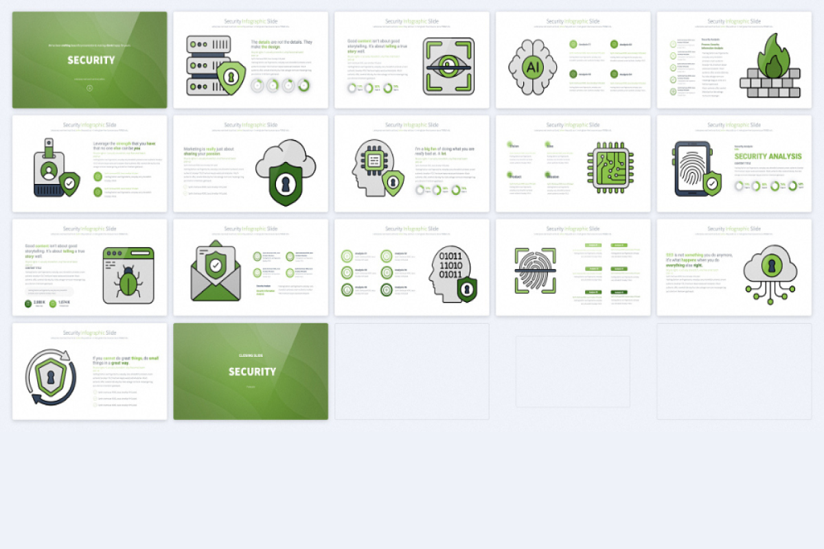 Security Keynote Presentation Template | Editable Slides | Animated Infographics | Full HD | Color Variations
