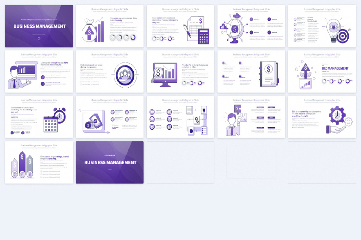 Business Management Keynote Presentation Template | Editable Slides | Animated Infographics | Full HD | Color Variations