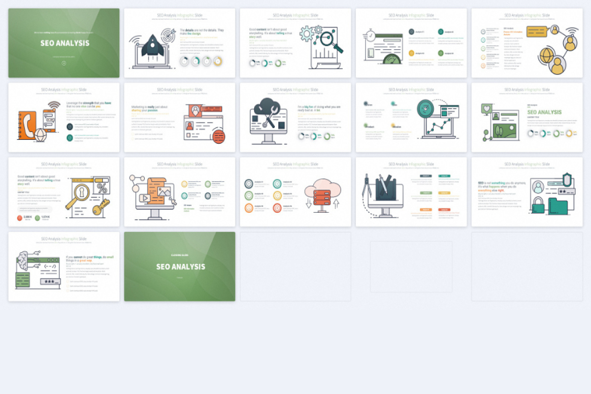 SEO Analysis PowerPoint Presentation Template | Editable Infographics | Color Variations | Animated & Full HD