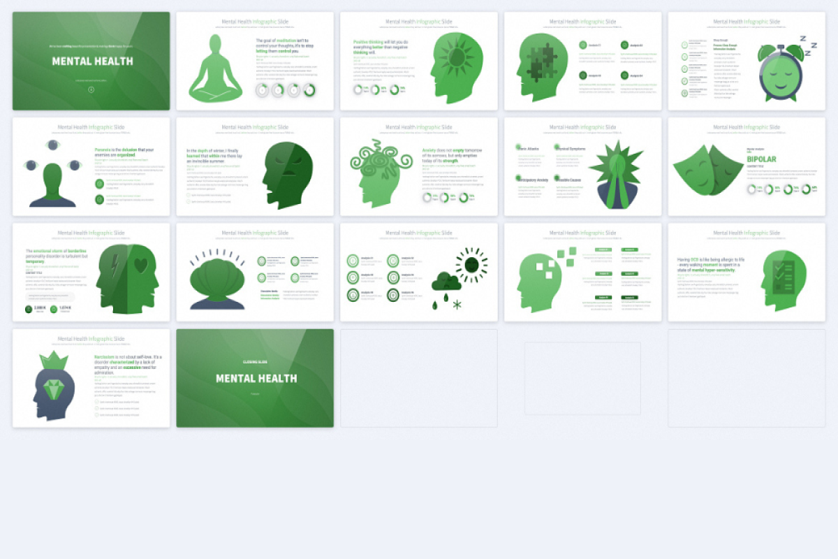 Comprehensive Mental Health Keynote Infographics