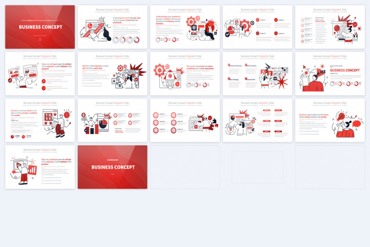 Comprehensive Business Concept Keynote Infographics