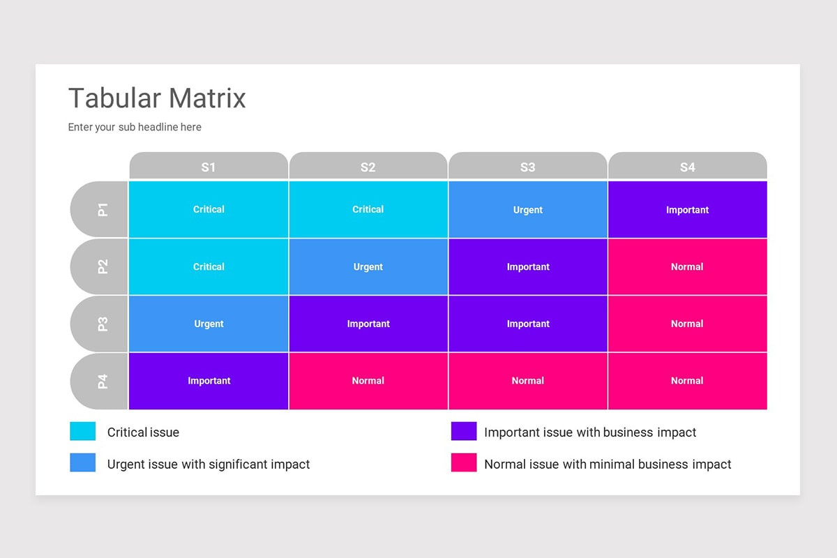 Tabular Matrix PowerPoint PPT Template | Nulivo Market