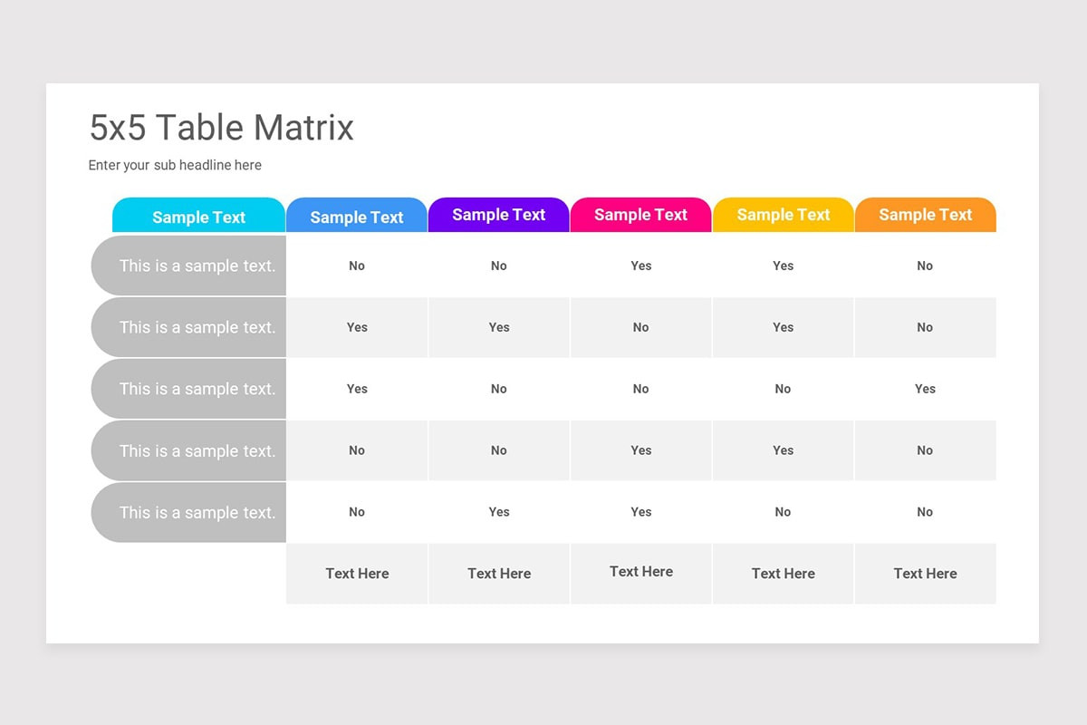 Tabular Matrix PowerPoint PPT Template | Nulivo Market