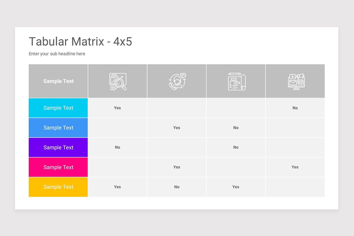 Tabular Matrix PowerPoint PPT Template | Nulivo Market