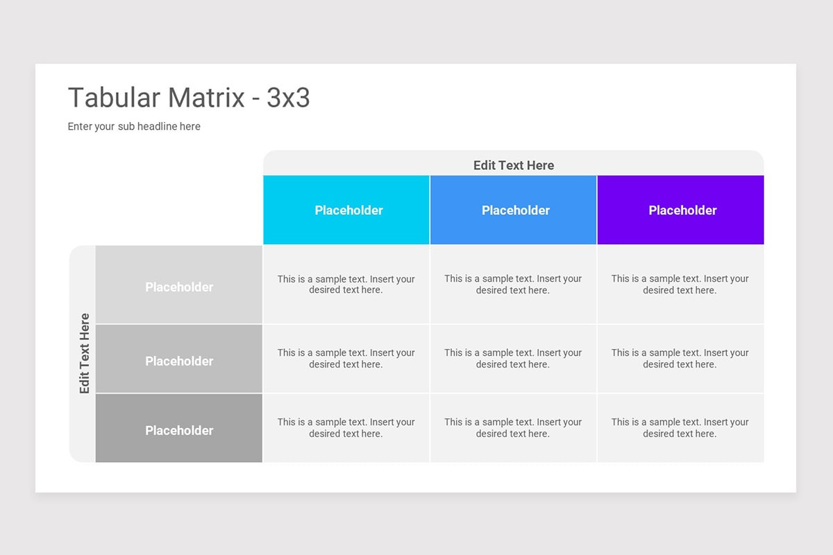 Tabular Matrix PowerPoint PPT Template | Nulivo Market