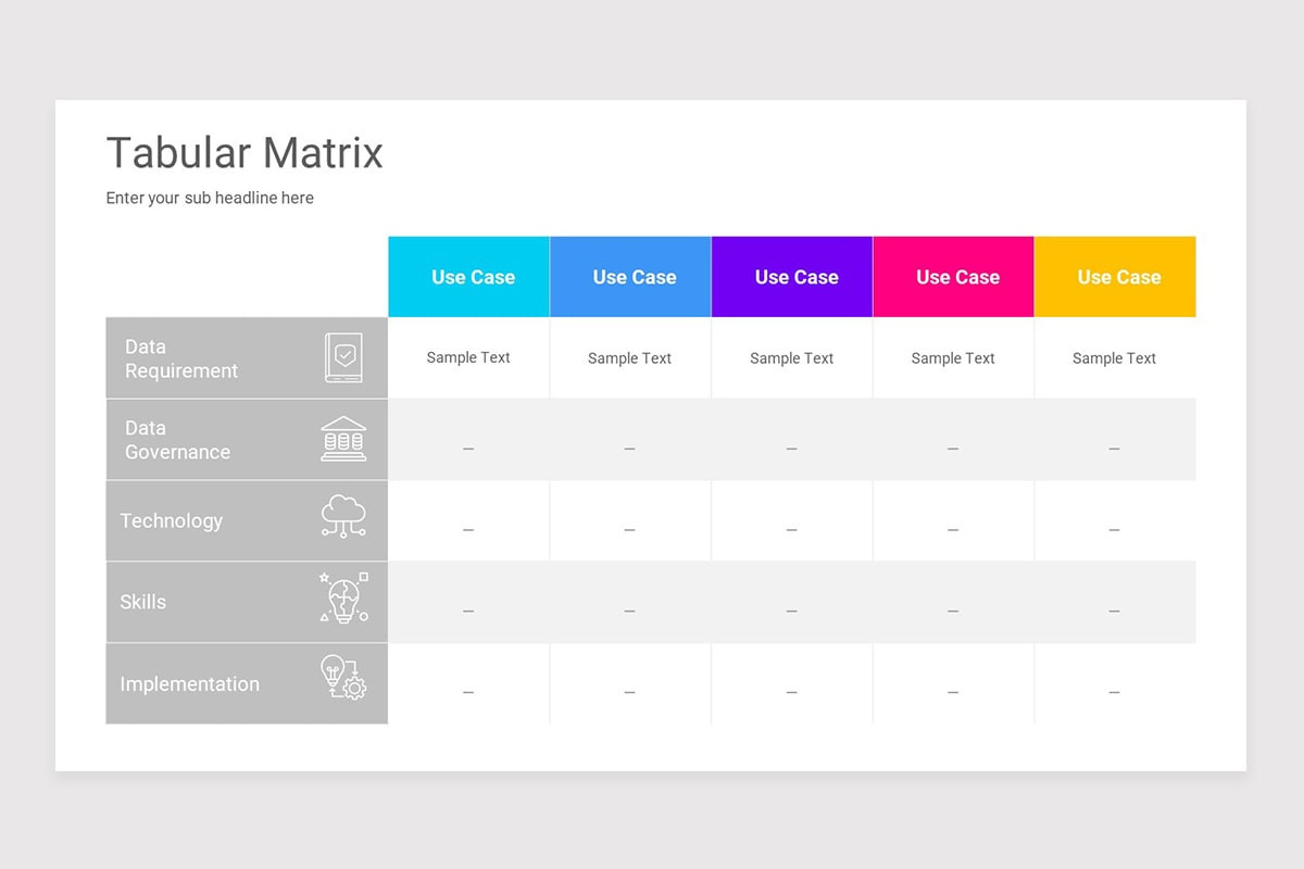 Tabular Matrix PowerPoint PPT Template | Nulivo Market