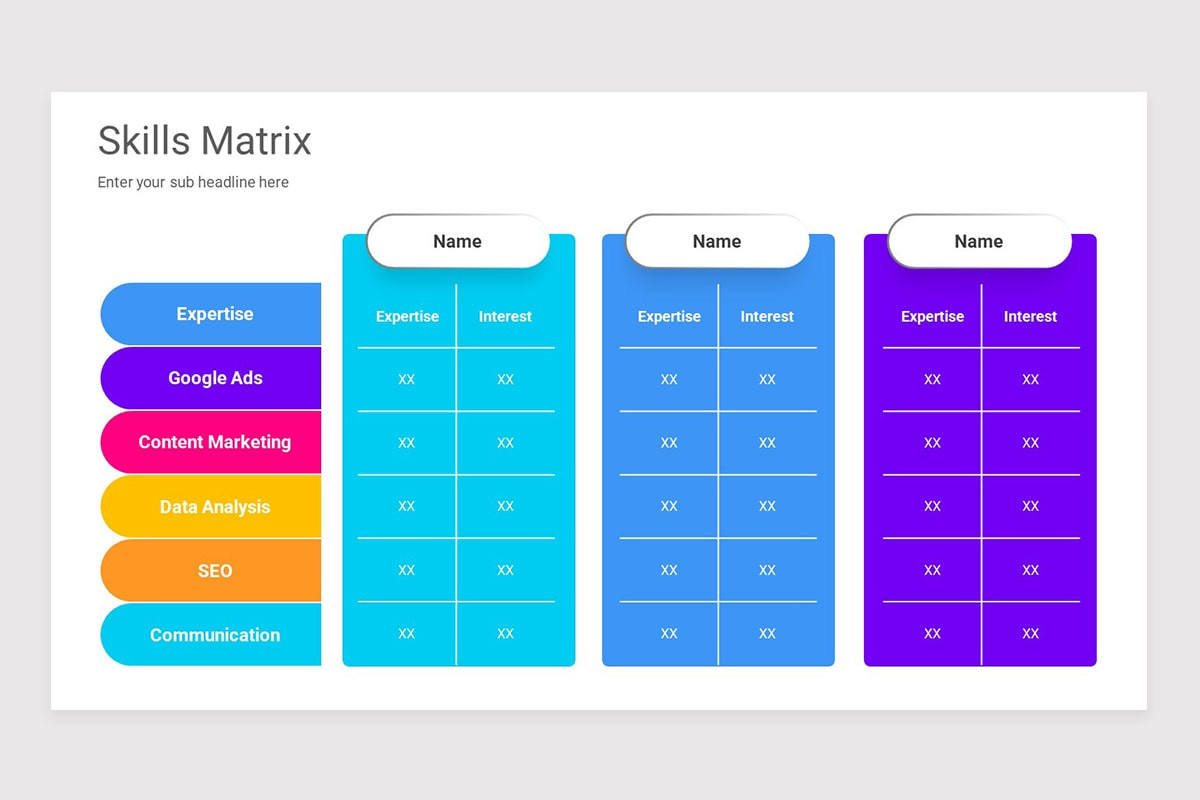 Tabular Matrix PowerPoint PPT Template | Nulivo Market