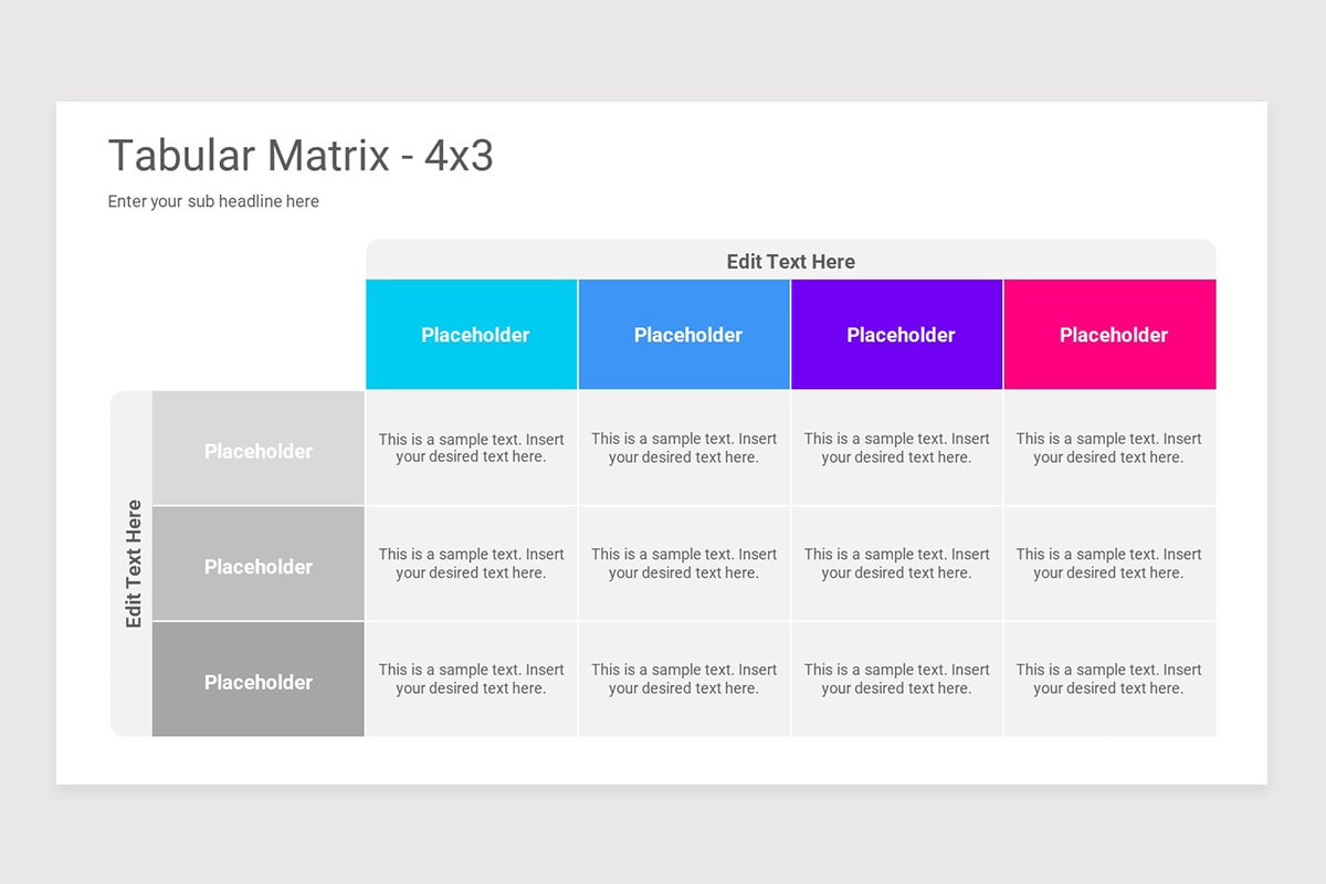 Tabular Matrix Keynote Template | Nulivo Market