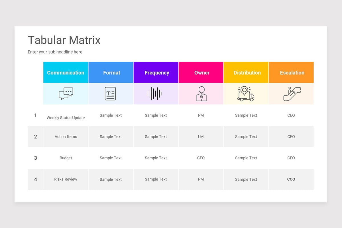 Programming Matrix Tabulated Format Tabular Matrix Keynote Template | Nulivo Market