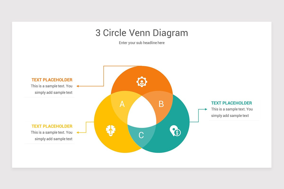 3 Circle Venn Diagram PowerPoint Template Nulivo Market