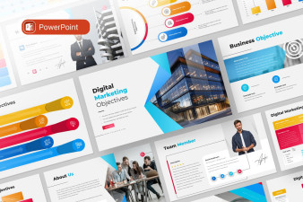 Digital Marketing Objectives PowerPoint Presentation Template