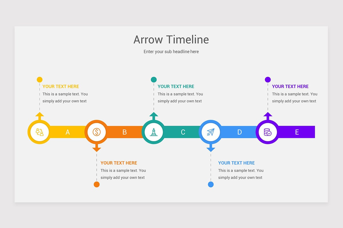 Timeline Using Arrows Arrow Timeline PowerPoint Template | Nulivo Market
