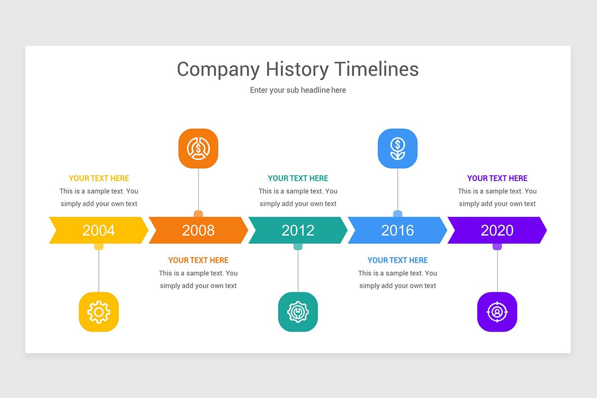 Company History Timelines Diagrams PowerPoint Template | Nulivo Market