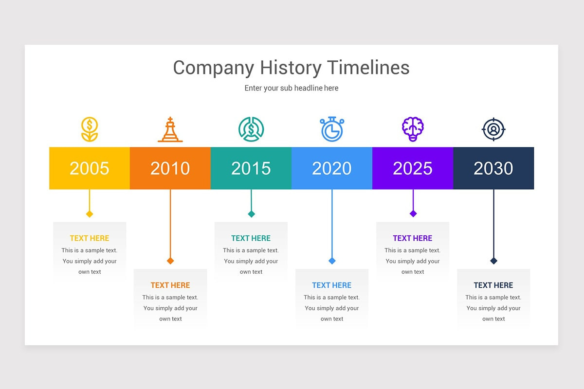 Company History Timelines Diagrams PowerPoint Template Nulivo Market
