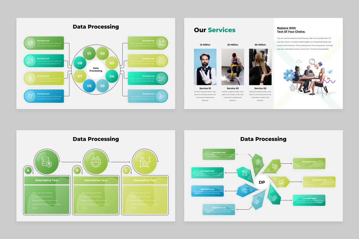 Data Powerpoint Productions Data Processing PowerPoint Presentation Template | Nulivo Market