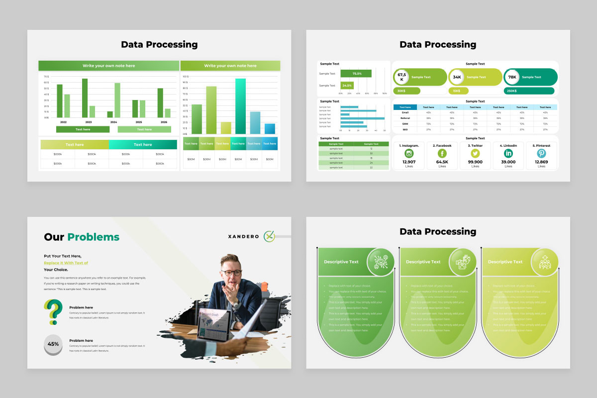Data Powerpoint Productions Data Processing PowerPoint Presentation Template | Nulivo Market