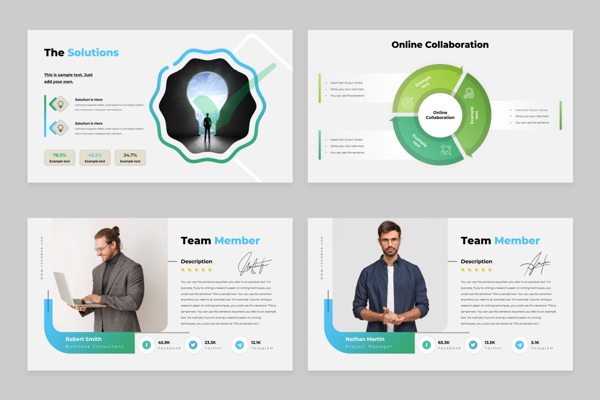 Collaborative Presentation Online Collaboration PowerPoint Presentation Template | Nulivo Market