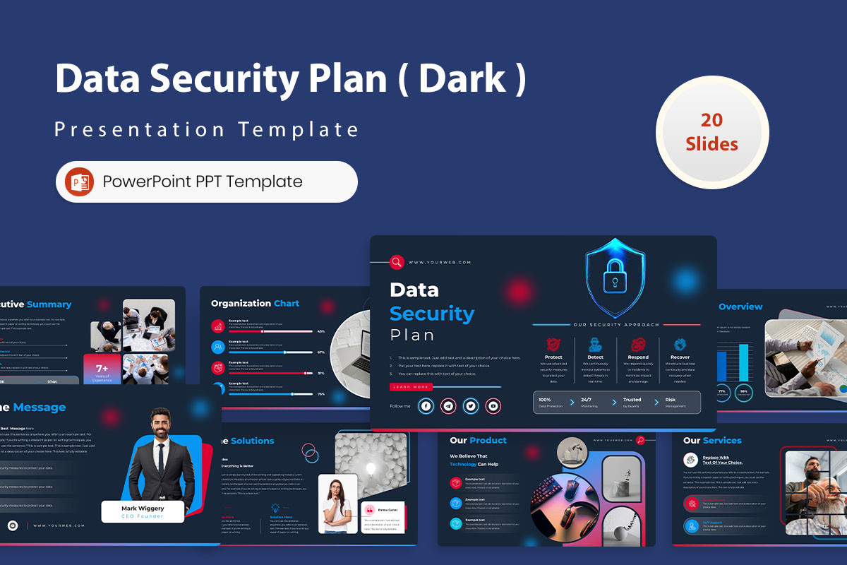 Data Security Plan PowerPoint Template ( Light & Dark ) | Nulivo Market