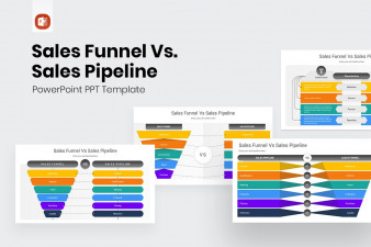 Sales Funnel Vs Sales Pipeline PowerPoint Template