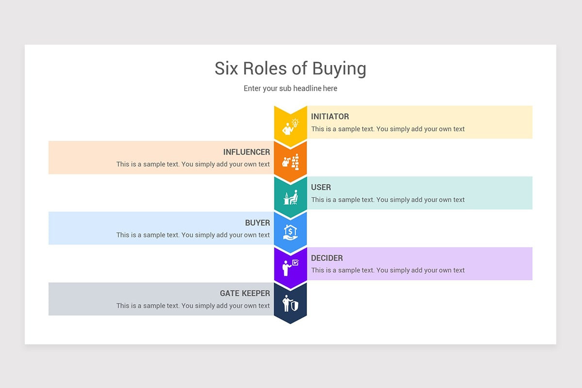 Purchase Roles Six Roles of Buying PowerPoint Template Diagrams | Nulivo Market