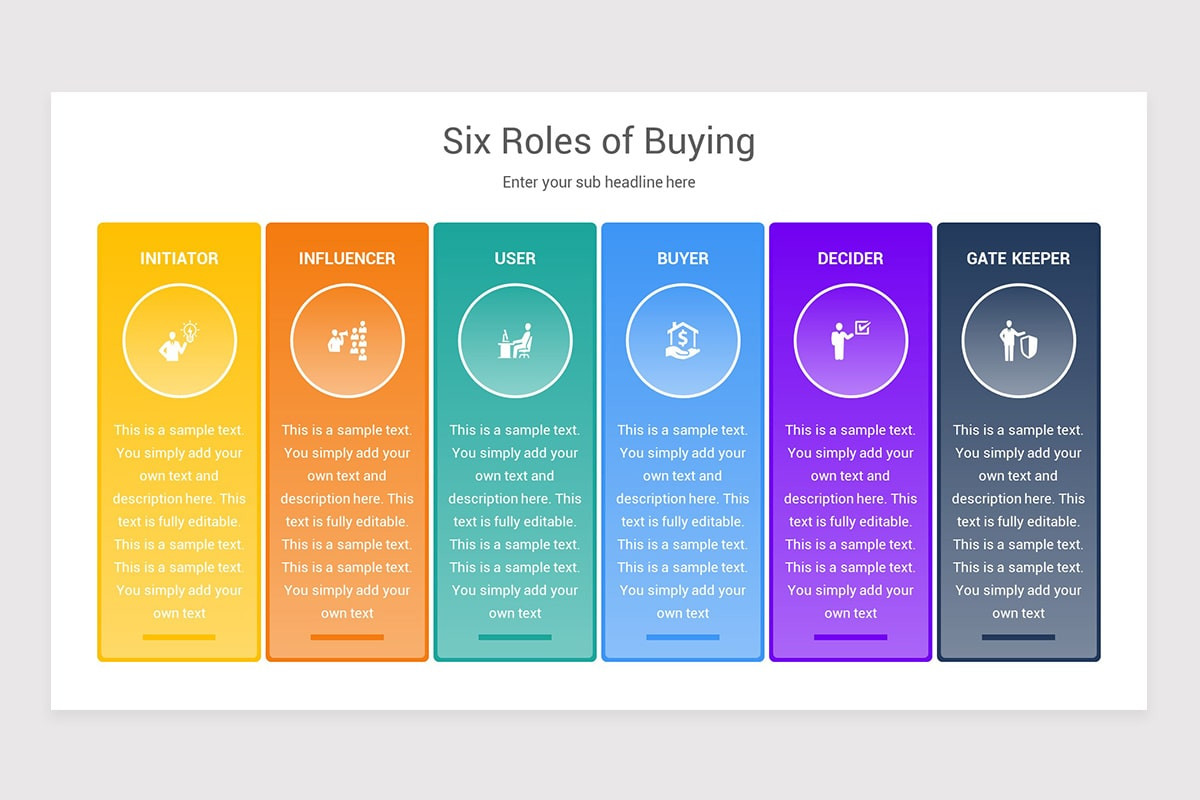 Purchase Roles Six Roles of Buying PowerPoint Template Diagrams | Nulivo Market