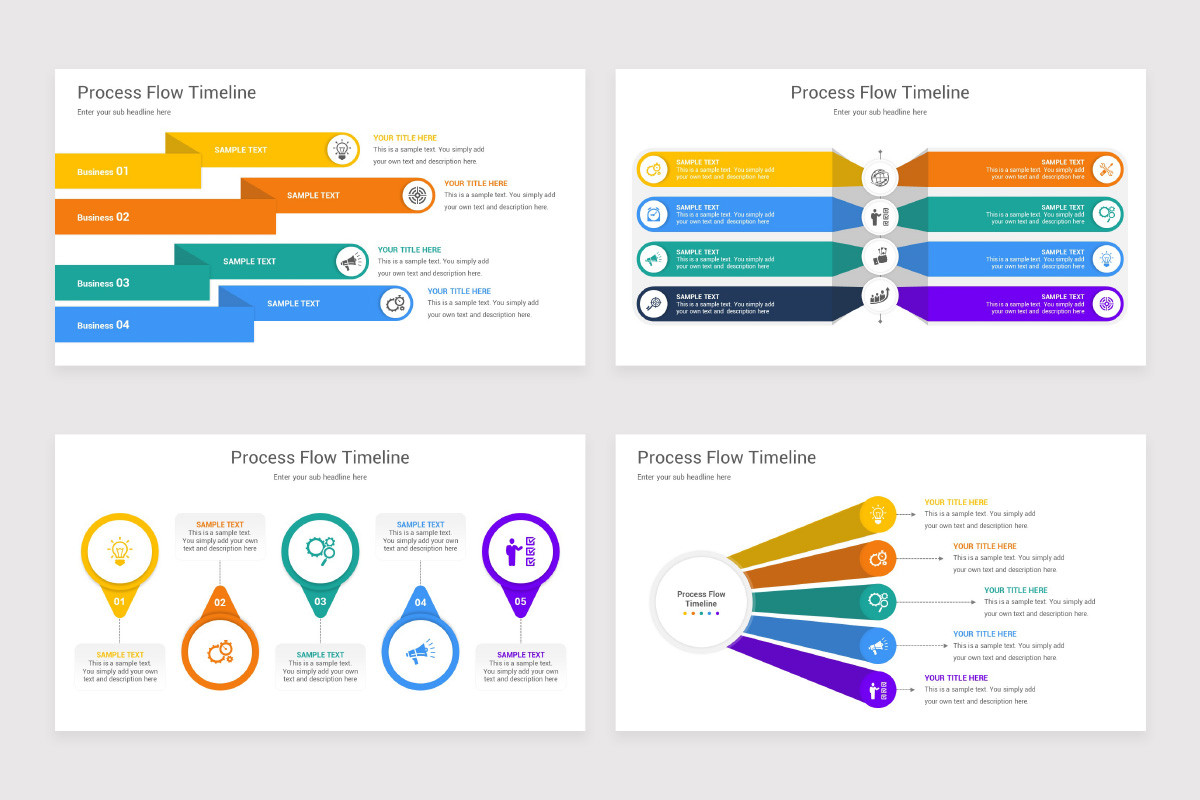 Process Flow Timeline PowerPoint Template | Nulivo Market
