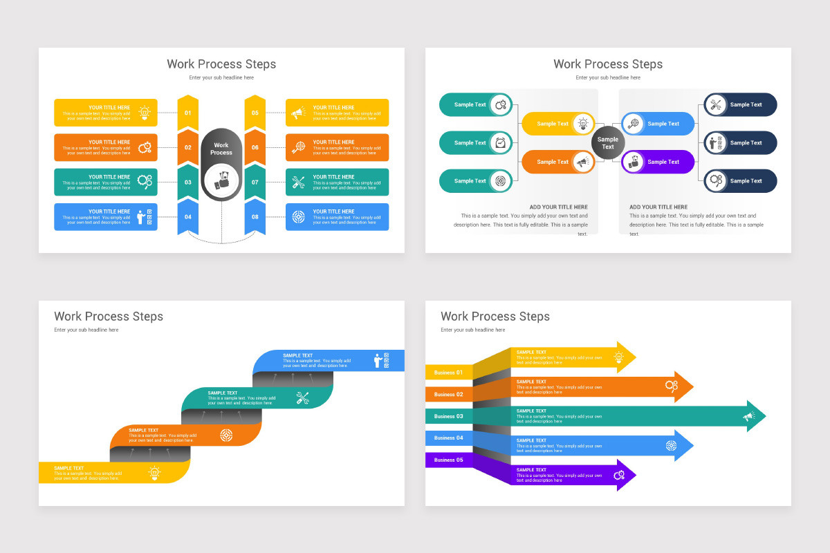 Work Process Steps PowerPoint Template | Nulivo Market
