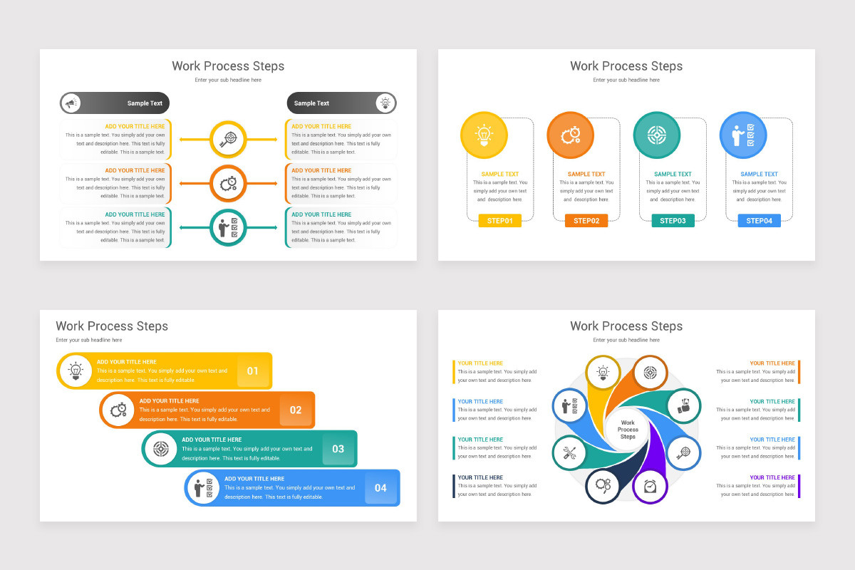 Work Process Steps PowerPoint Template | Nulivo Market