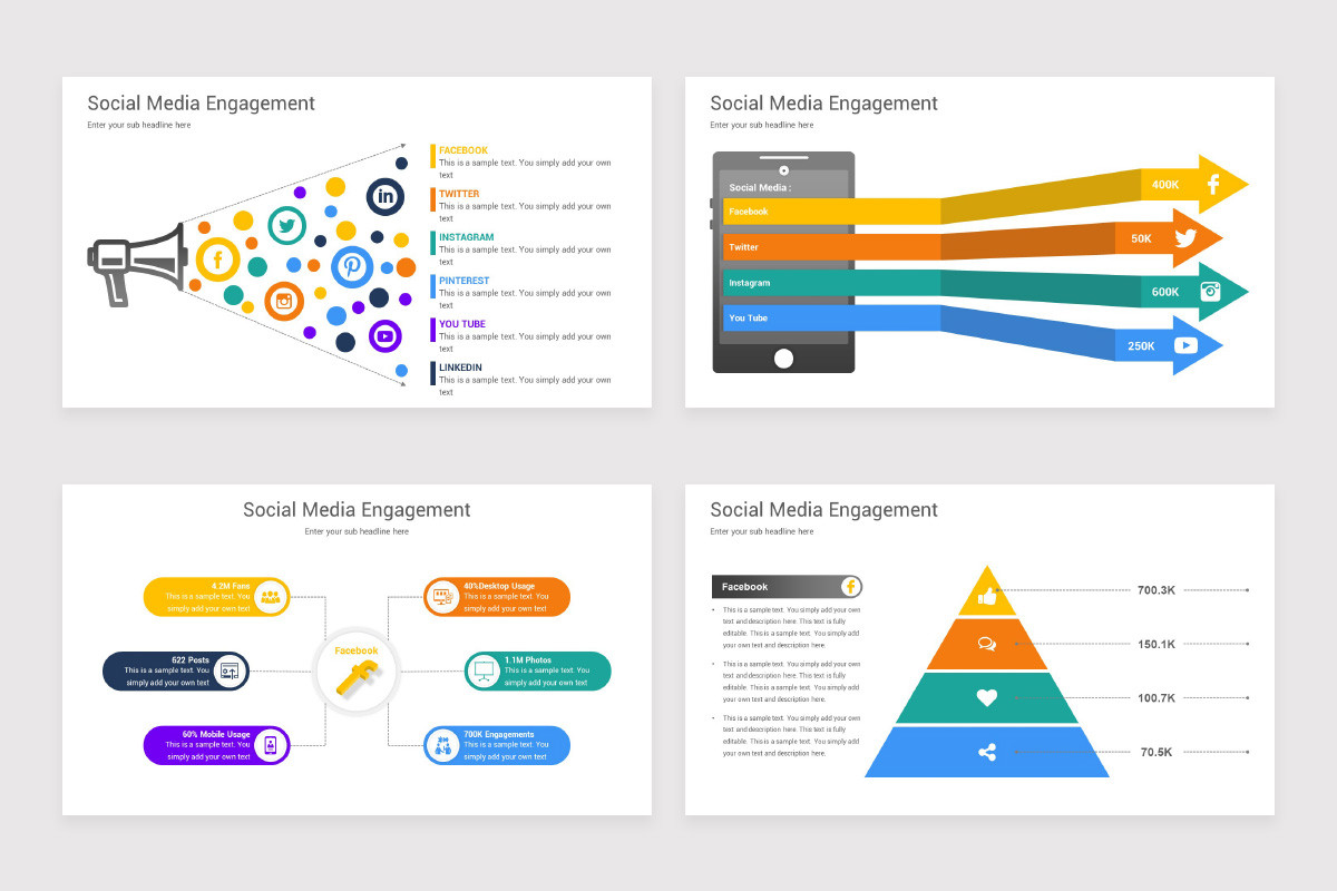 Social Media Engagement PowerPoint Template | Nulivo Market