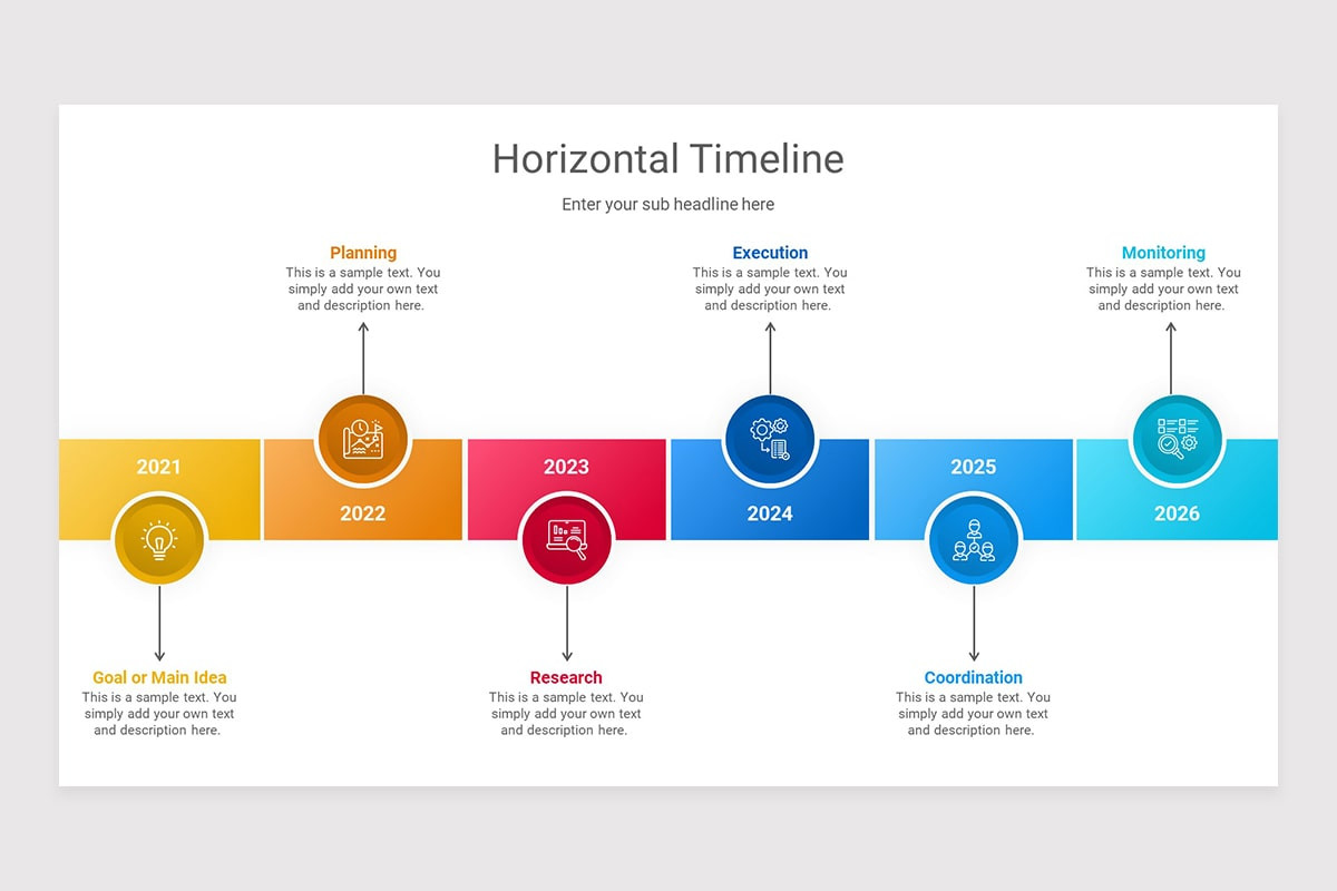 Horizontal Timeline PowerPoint Presentation Template | Nulivo Market